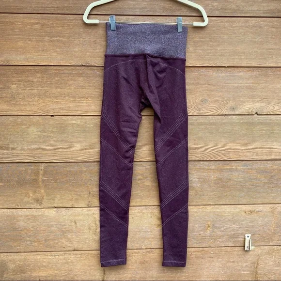 Athleta Twilight Tight Sparkle Seamless Leggings Burgundy XS - Picture 5 of 11